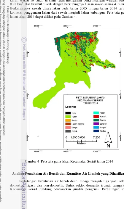 Gambar 4  Peta tata guna lahan Kecamatan Seririt tahun 2014 
