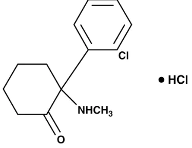 Gambar 2. Struktur kimia ketamin HCl (C13H16ClNO.HCl) (daily 