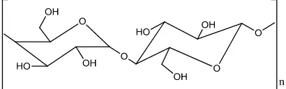 Gambar 1.  Struktur molekul selulosa. 