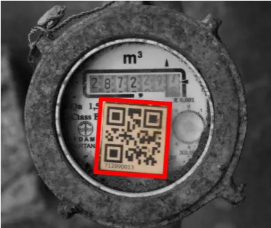 Gambar 3.1 QR code yang terdapat pada meteran air 