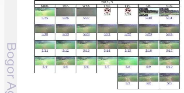 Gambar harian kondisi tanaman dikirim oleh Field RouterGSM ke disajikan pada kalender gambar (Gambar 9)