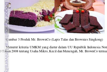 Gambar 3 Produk Mr. BrownCo (Lapis Talas dan Brownies Singkong) 