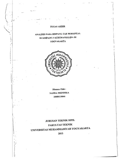 ANALISIS PADA SIMPANG TAK BERSINYAL DI SIMPANG 3 KUSUMANEGARA YOGYAKARTA