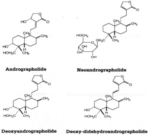 Gambar 8 Struktur kimia Andrografolid dan Neoandrografolid (Sumber : Tipakorn 2002) 