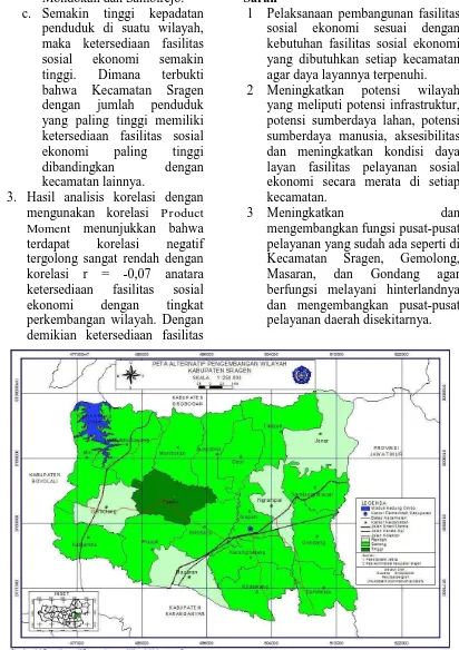 Gambar 1. Peta Alternatif Pengembangan Wilayah Kabupaten Sragen 