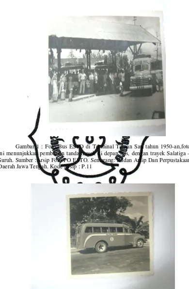 Gambar 1 : Foto Bus ESTO di Terminal Taman Sari tahun 1950-an,foto 