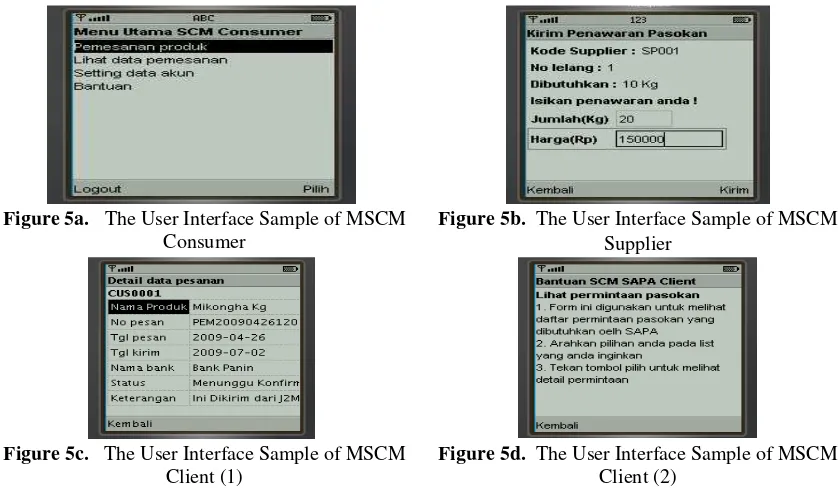 Figure 5a.   The User Interface Sample of MSCM 