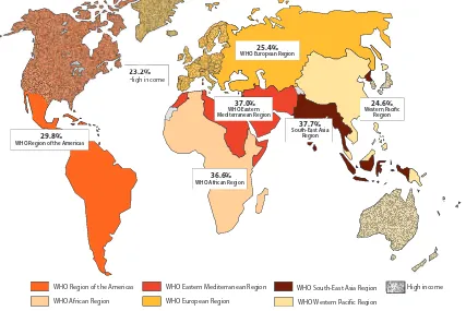 Figure 2. Global map showing regional prevalence rates of intimate partner violenceby WHO region* (2010)