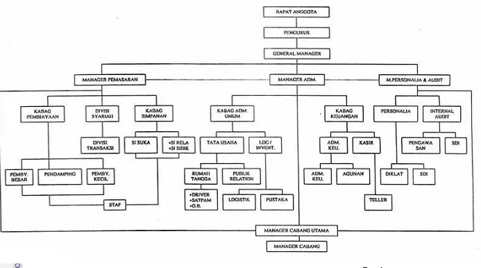Gambar 9.  Struktur Organisasi LKM BMT Bina Ummat Sejahtera Lasem Rembang 