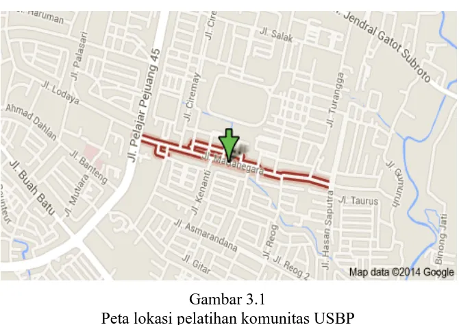 Gambar 3.1 Peta lokasi pelatihan komunitas USBP 