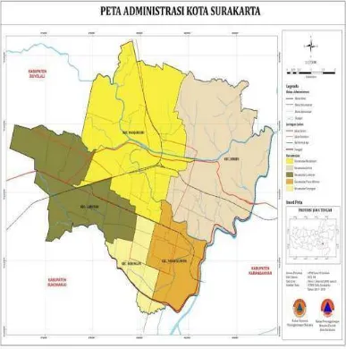 Gambar 4.1 Peta Administrasi Kota Surakarta 