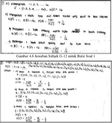 Gambar 4.6 Jawaban Subjek G-12 untuk Butir Soal 1 
