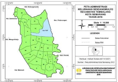 Gambar 4.1. Peta Administratif Kelurahan Sendangmulyo Kota Semarang  