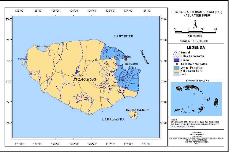 Gambar 7. Peta Daerah Aliran Sungai (DAS) Kabupaten Buru. 