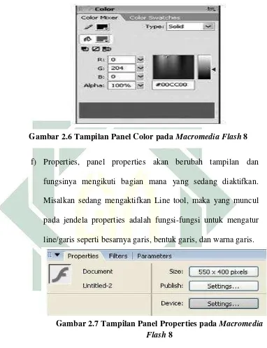 Gambar 2.6 Tampilan Panel Color pada Macromedia Flash 8 