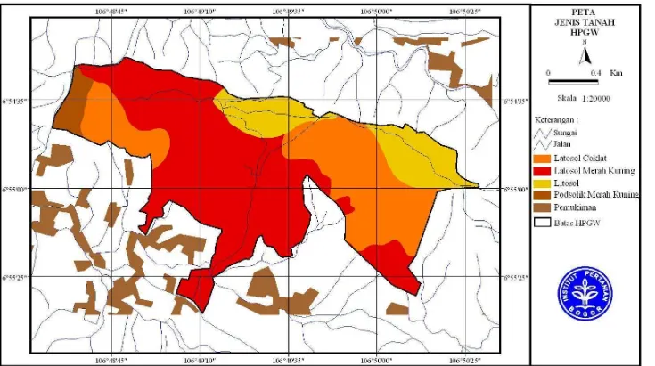 Gambar 2 Peta Jenis Tanah Hutan Pendidikan Gunung Walat 