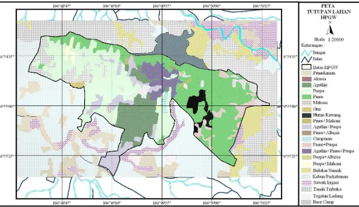 Gambar 4 Peta Tutupan Lahan Hutan Pendidikan Gunung Walat Hasil Interpretasi Citra 
