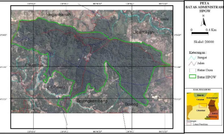 Gambar 5 Peta Administrasi Hutan Pendidikan Gunung Walat 