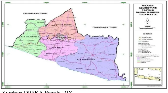 Gambar 4.1  Peta Administrasi Daerah Istimewa Yogyakarta 