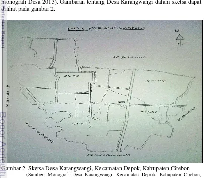 Gambar 2  Sketsa Desa Karangwangi, Kecamatan Depok, Kabupaten Cirebon 