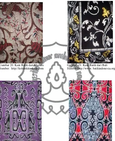 Gambar  22. Kain Batik dari Papua                                  Gambar  23. Kain Batik dari Kalimantan Sumber: http://dyandragallery.multiply.com                    Sumber: http://batikindonesia.org 