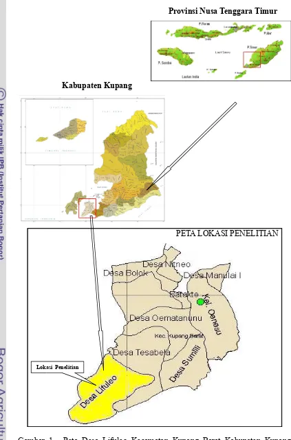 Gambar 1  Peta Desa Lifuleo Kecamatan Kupang Barat Kabupaten Kupang