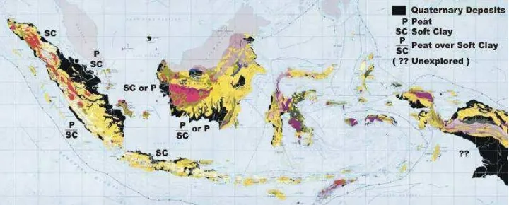 Gambar 1.1 Peta Penyebaran Tanah Lunak di Indonesia 