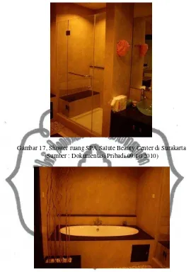 Gambar 17, Shower ruang SPA Salute Beauty Center di Surakarta 