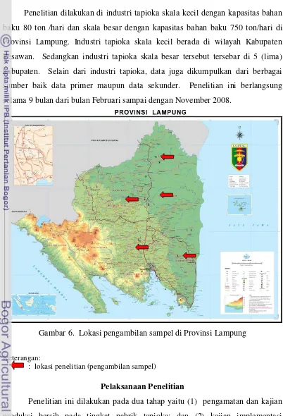 Gambar 6.  Lokasi pengambilan sampel di Provinsi Lampung 