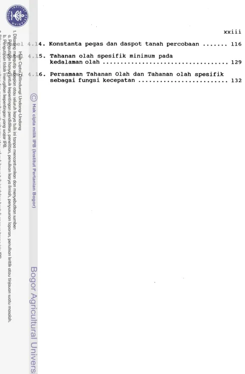 Tabel 4.14. ....... Konstanta pegas dan daspot tanah percobaan 116 