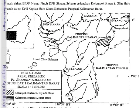 Gambar I. Pela Lelak Wi/ayah HPH PT. Hmjohll Timber Ltd .. Propi"si Kalimantan Baral 