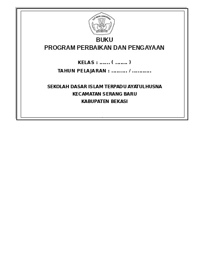 Buku Program Perbaikan Dan Pengayaan