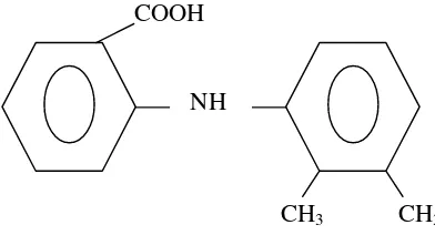 Gambar 4. Struktur N-2,3 – Xililantranilat C15H15NO2 (Depkes RI, 1995) 