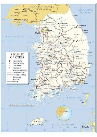 Gambar II.5 Peta Korea Selatan 