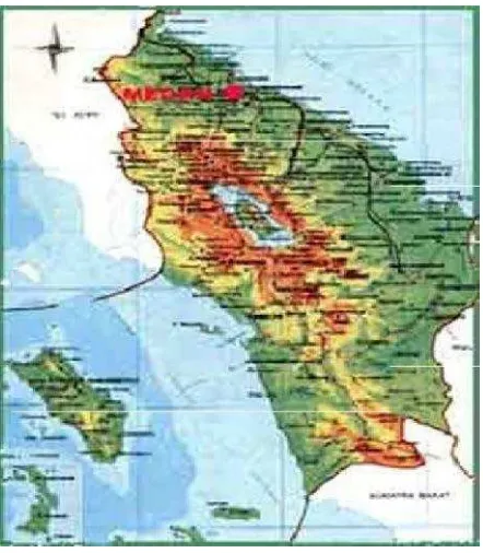 Gambar : 1. Peta Provinsi Sumatera Utara 
