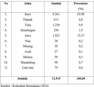 Tabel 4.5 Komposisi Penduduk Menurut Etnis 