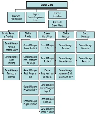 Gambar 2 StrukturOrganisasi PT. Krakatau Steel 