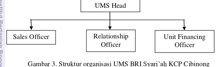 Gambar 3. Struktur organisasi UMS BRI Syari’ah KCP Cibinong 