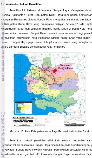 Gambar 13. Peta Kabupaten Kubu Raya Provinsi Kalimantan Barat 