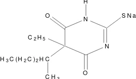Gambar 1. Struktur Kimia Natrium Tiopental (natrium 5-etil-5-(1-metilbutil)-2- tiobarbiturat) (Anonim, 1979)
