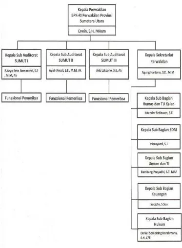 Gambar 4.1: Struktur Organisasi BPK RI Perwakilan Sumatera Utara 