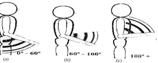 Gambar 3 Range pergerakan pergelangan tangan, (a) postur alamiah, (b) 