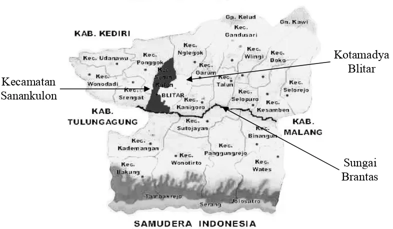 Gambar 1. Peta Wilayah Kecamatan Sanankulon 