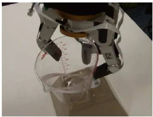 Figure 2.6 shows the effect of grasping proximity sensor gripper on transparent glass.