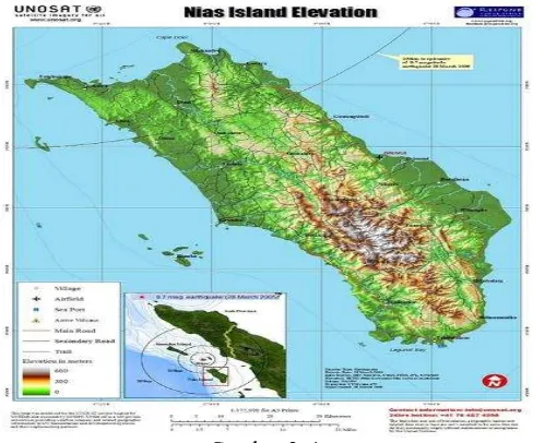 Gambar 2. 1 Peta Pulau Nias (Sumber 