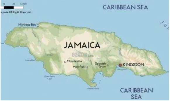 Gambar II.1 Peta Jamaika 
