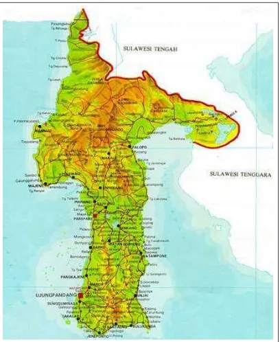 Gambar 5. Peta Provinsi Sulawesi Selatan. 