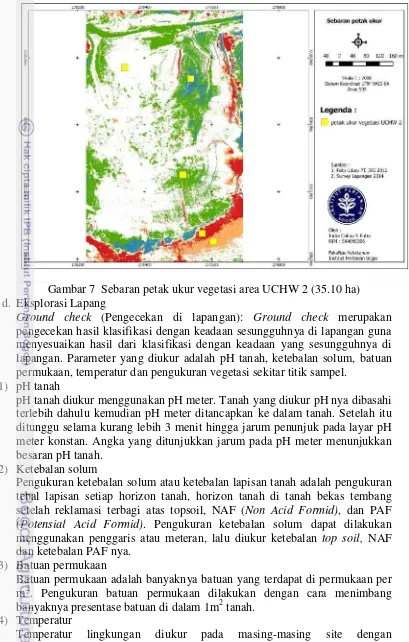 Gambar 7  Sebaran petak ukur vegetasi area UCHW 2 (35.10 ha) 