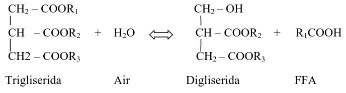 Gambar 2.2.Reaksi Hidrolisis Minyak/Lemak 