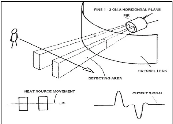 Figure 1.5: When the warm body leaves the sensing area, the reverse happens, whereby 